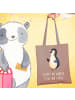 Mr. & Mrs. Panda Tote Bag Pinguin Marienkäfer mit Spruch in Braun Pastell