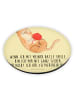 Mr. & Mrs. Panda Rund Magnet Katze Wolle mit Spruch in Gelb Pastell