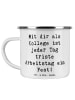 Mr. & Mrs. Panda Emaille Tasse Spruch Fest Kollege mit Spruch in Weiß