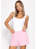 SASSYCLASSY Top mit Ziernaht in Weiß