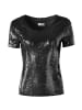 tectake Damen-Shirt mit kurzen Ärmeln und Rundhalsausschnitt, schwarz