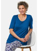 GOLDNER Kurzgröße:  Shirt Zeitloses Shirt, modernes Raffdetail in royalblau