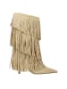 Paris Texas Beige Leder Flach Stiefel