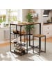 COSTWAY 3 tlg. Bartisch mit Barhocker Set in Braun