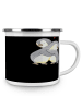 Mr. & Mrs. Panda Camping Emaille Tasse Eheversprechen für immer ... in Schwarz