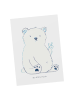 Mr. & Mrs. Panda Postkarte Eisbär Faul ohne Spruch in Weiß