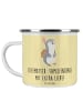 Mr. & Mrs. Panda Emaille Tasse Stiefmutter Liebe mit Spruch in Gelb Pastell
