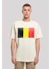 F4NT4STIC Heavy Oversize T-Shirt Belgium Belgien Flagge in sand