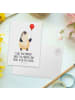 Mr. & Mrs. Panda Postkarte Pinguin Luftballon mit Spruch in Weiß