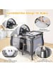 COSTWAY 4 in 1 Beistellbett in Grau