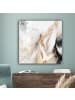 MuchoWow Leinwand Bilder Abstrakte Kunst weiß gold