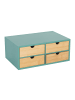 relaxdays Schreibtisch Organizer in Mint/ Natur - (B)33 x (H)14 x (T)21 cm