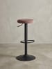 KADIMA DESIGN Barhocker | Höhenverstellbar 58-79cm, Eisen, Samt in Rosa