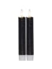 STAR Trading LED Stabkerzen Flamme 2er-Set aus Wachs in Schwarz