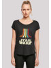 F4NT4STIC Long Cut T-Shirt Star Wars Retro Rainbow Regenbogen in schwarz