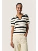 Soaked in Luxury Strickpullover SLMadalena Gerade Passform in White w Black Stripe