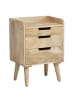 FineBuy Nachttisch in Braun / Mango / 45x33x63