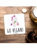 Mr. & Mrs. Panda Bierdeckel Einhorn Vegan mit Spruch in Weiß