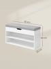 VASAGLE Schuhbank Custos in Mattweiß-Taubengrau - (B)80 x (H)44 x (T)30 cm