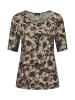 GOLDNER Kurzgröße:  Blusenshirt mit Blumen-Animal-Muster in beige / braun / gemustert