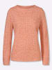 Sieh an! Ajourpullover in apricot-ecru-meliert