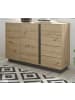 Furn.Design Sideboard Eiche Artisan, Graphit grau 138 cm, Kommode mit Schubladen