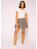 SASSYCLASSY Musselin Rock-Shorts in Taupe