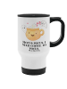 Mr. & Mrs. Panda Mehrwegbecher Kaffee Gespenst mit Spruch in Weiß