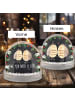 Mr. & Mrs. Panda Schneekugel Eulen Liebe mit Spruch in Kreidetafel