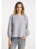 DreiMaster Vintage Damen Blusenshirt in Blau Wollweiss
