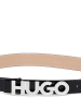 HUGO Zula Women's - Ledergürtel mit Logo-Schließe 3.5 cm in black silver
