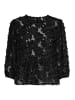 JACQUELINE de YONG Elegante 3/4 ASrm Bluse Mesh Blumen Shirt JDYKING in Schwarz