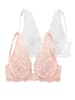 PETITE FLEUR Push-up-BH in apricot + weiß