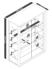 VCM  Wandvitrine Hängevitrine Glasvitrine Glas Udina L in Weiß / Honig-Eiche