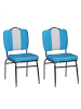 FineBuy Esszimmerstuhl in Blau / Kunstleder / 47x45x90