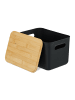 relaxdays 2x Aufbewahrungsbox in Schwarz/ Natur - (B)26 x (H)16 x (T)17,5 cm
