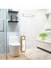 relaxdays Toilettenpapierhalter in Braun/ Weiß - (B)18 x (H)71 x (T)20 cm