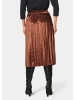 GOLDNER Kurzgröße:  Plisseerock aus schimmerndem Samt in kupferfarben
