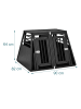 relaxdays Auto-Hundebox in Schwarz - (B)90 x (H)64 x (T)82 cm