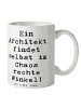 Mr. & Mrs. Panda Tasse Spruch Architekt Chaos mit Spruch in Weiß
