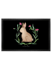 Mr. & Mrs. Panda Outdoormatte Hase Sitzen ohne Spruch in Schwarz