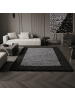 KADIMA DESIGN Teppich Hochflor Shaggy Waschbar Bordüre RHEIN Strapazierfähig in Anthrazit