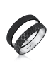 KUZZOI Ring 925 Sterling Silber Ring Set in Schwarz