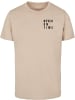 Mister Tee T-Shirt "Never On Time Tee" in Beige