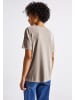 Street One Silk-Look Shirt mit Wording in Beige