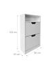 relaxdays Schuhschrank in Weiß - (B)60 x (H)102 x (T)24 cm