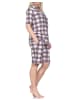 NORMANN Langarm Jersey Pajama Shorty Karo Optik Übergröße in rosa