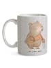 Mr. & Mrs. Panda Tasse Tischler Herz ohne Spruch in Grau Pastell