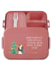 Mr. & Mrs. Panda Bentobox Pinguin Weihnachtsbaum Motiv mit Spruch in Rot Pastell