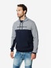 KOROSHI Hochausschnitt-Pullover aus Baumwoll-Fancy Cross in blau